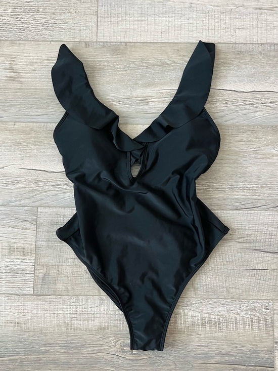 Shade & Shore Other - Shade & Shore Black Ruffle-Strap One-Piece Swimsuit